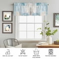 thumbnail image 4 of Rod Pocket Window Valances Teal Marble Gradient Abstract Color Block Short Kitchen Curtains Watercolor Morandi Window Treatment Drapes for Bedroom Bathroom Living Room 56x16In,1 Panel, 4 of 9