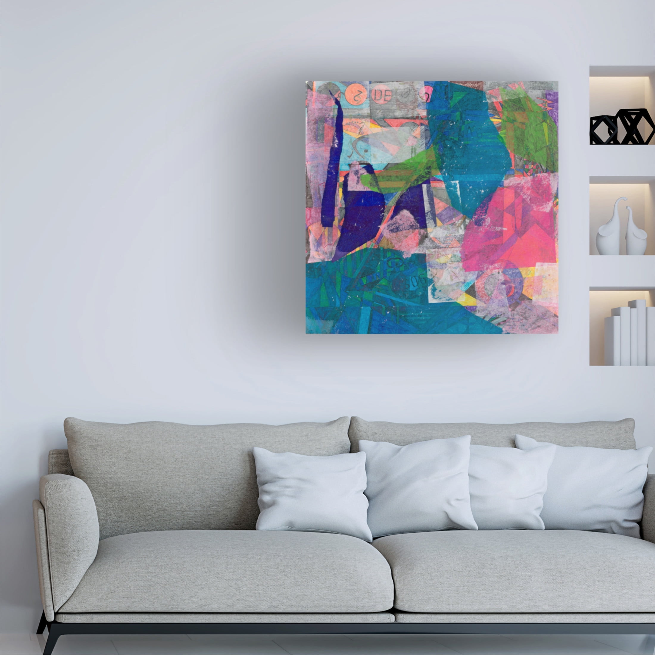 Canvas Wall Art - Ellen Kossoff 'De8' Wall Art for Living Room, Bedroom, or Office Décor by Trademark Fine Art - 18 x 18 Inches