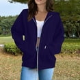 thumbnail image 2 of STICHOU Womens Hoodies Zip Up Oversized Casual Fleece Lined Sweatshirts Fall Trendy Jackets Comfort Thick Warm Coat Winter Clothes Dark Purple S, 2 of 6