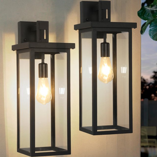 Light Fixture ZSMAIKU - Farol de pared para exteriores (51 cm, color negro, E26)