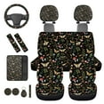 thumbnail image 6 of HUIACONG Mushroom Car Accessories Seat Covers Full Set with Steering Wheel Cover Arm Rest Cover Seat Belt Pads Headrest Covers Coasters Keychain 14 Pcs Car Decor for Women, 6 of 8