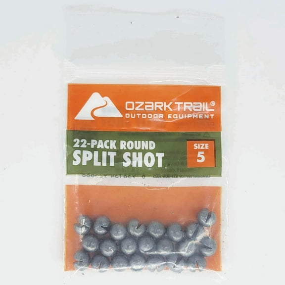 Ozark Trail Round Split Shot Size 5, Fishing Lead Weight, Product Size 0.65x0.75cm