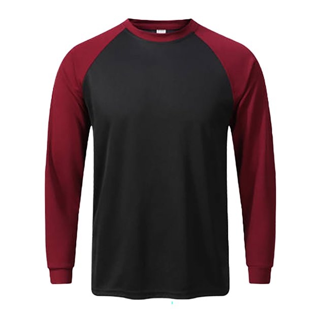 Men's Athletic Color Block Long Sleeve Performance Tee Workout Top for Gym Running and Training Comfort Fit