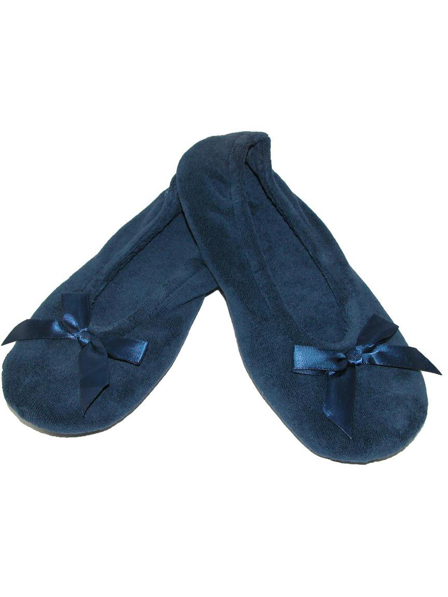 isotoner navy blue slippers