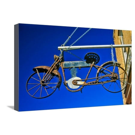 Bicycle sign outside store, Virginia City, MT Stretched Canvas Print Wall (Best Way To Store Bikes Outside)