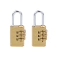 thumbnail image 1 of 3 Digit Combination Padlock Brass Locks 3mm Shackle Diameter 2 Pcs, 1 of 5