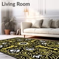 thumbnail image 2 of ODIKA 2'x3' Machine Washable Non-Slip Area Rug, Eerie Skeleton With Floral Skulls and Twisted Vines High Traffic Rug, Black, 703910, 2 of 7