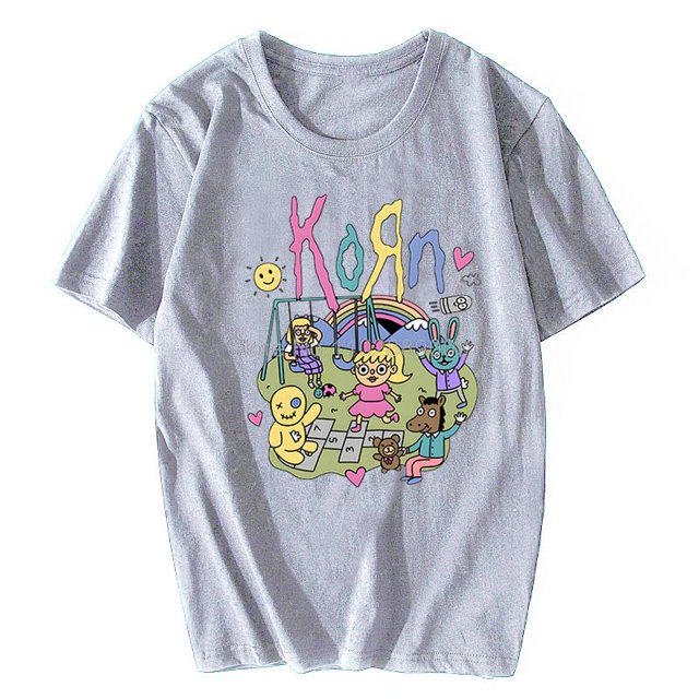 Camiseta de dibujos animados de banda musical para hombre camiseta de manga corta de verano Camiseta de algodón de alta calidad ropa de calle informal camisetas de Hip Hop