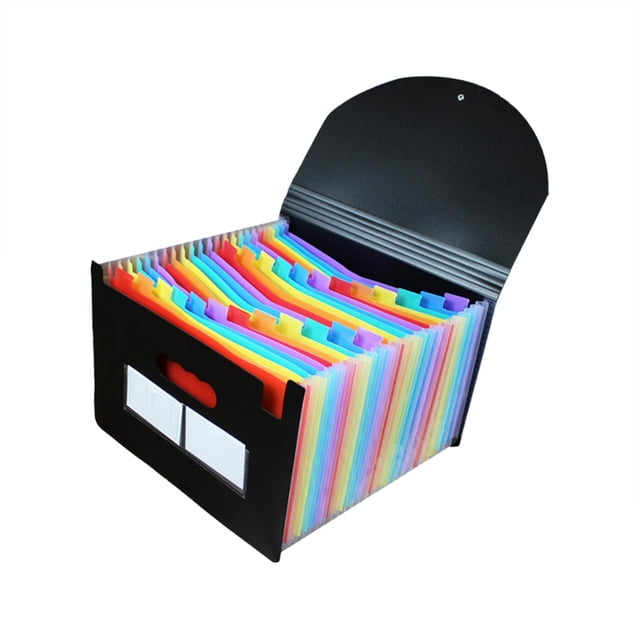 Carpeta de archivos Expansión Bolsillos para archivos Inicio Estudiante Prueba Papel Bolsa de almacenamiento Escritorio Colorido 24 bolsillos kusrkot Organizador de archivos