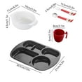 thumbnail image 3 of Latrodar Plastic Dinner Dish Children's Christmas Dinner Dish Household Fall-proof Fast Food Dish Dinner Bowl Water Cup Spoon Fork Five Sets Black Durable, 3 of 5