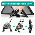 thumbnail image 6 of Trendix Dog Cat Stroller 4 Wheels Cart, Dog Cat Cage with Cup Holder, Breathable and Visible Mesh Outdoor Travel Pet Folding Stroller, Pink, 6 of 9