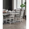 thumbnail image 6 of Antique White Set of 6pc Dining Chairs Ladder Back Design Classic Side Chairs Upholstered Cushion Seat, 6 of 7