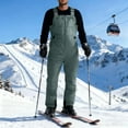 thumbnail image 2 of dgysar Men's Waterproof Snow Ski Pants Insulated Warm Winter Outdoor Snowboard Bibs with Suspenders Army Green M, 2 of 6