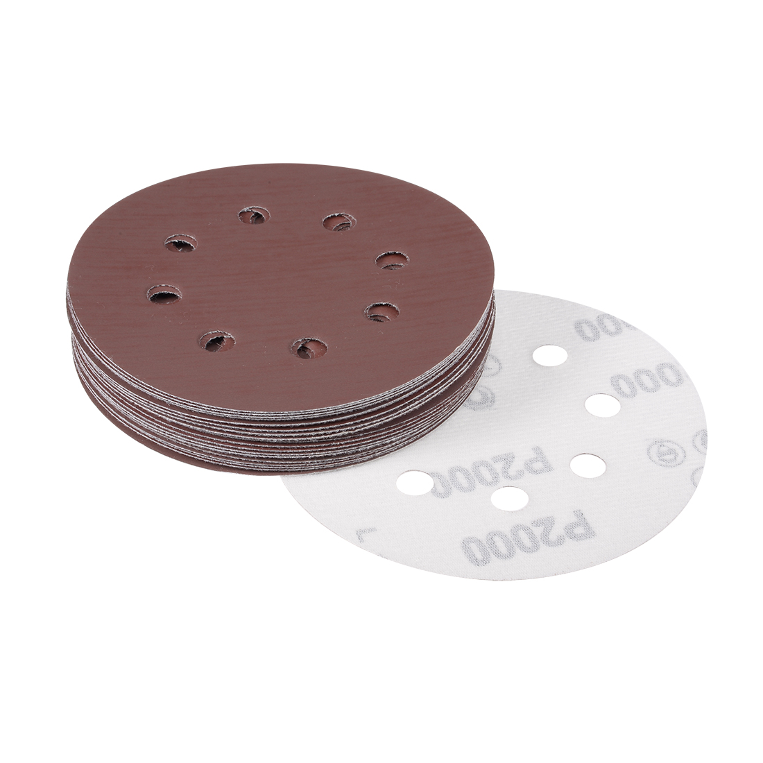 20Pcs 5 Inch 8 Hole Hook and Loop Sanding Disc 2000 Grit Flocking