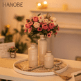 thumbnail image 4 of Hanobe Round Wood Decorative Farmhouse Centerpiece Wooden Serving Trays for Coffee Table Home Decor, 4 of 9