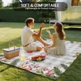 thumbnail image 4 of Merry Christmas Outdoor Rug for Patio/Deck/Porch, Non-Slip Large Area Rug 5 x 8 Ft, Xmas Pine Branch Red Star Balls Grey Plaid Indoor Outdoor Rugs Washable Area Rugs, Camping Rug Carpet Runner, 4 of 8