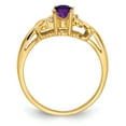 thumbnail image 2 of Primal Gold 14 Karat Yellow Gold 6x4mm Oval Amethyst and Diamond Ring, 2 of 5