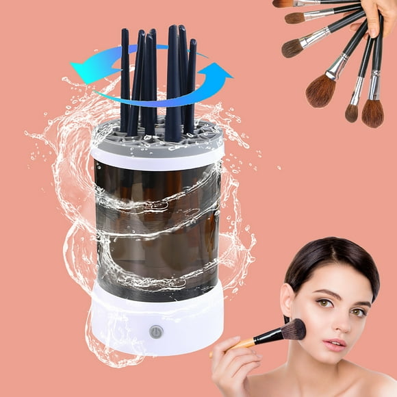 Máquina limpiadora de brochas de maquillaje HZS-888 | Limpiadora eléctrica automática giratoria para todos los tamaños | Recargable por USB | Multifuncional rotatorio | Secado rápido y