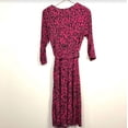 thumbnail image 4 of Leota Women's Wrinkle Free 3/4 Sleeve Flattering Waist Tie Wrap Dress Pink L,NWT, 4 of 4