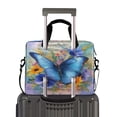 thumbnail image 2 of 16" Laptop Briefcase, Detachable Anti-Slip Shoulder Strap, Multi-Compartment Work Travel Bag Blue Butterfly and Musical Sheets, 2 of 8