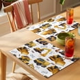 thumbnail image 4 of Construction Truck Placemats Set of 6 Cartoon Grips and Bulldozers Stirrup Car Place Mats Indoor Wipeable Table Mats Washable Dining Table Placemats for Kitchen Holiday Party Home Decor 13x19 Inch, 4 of 9