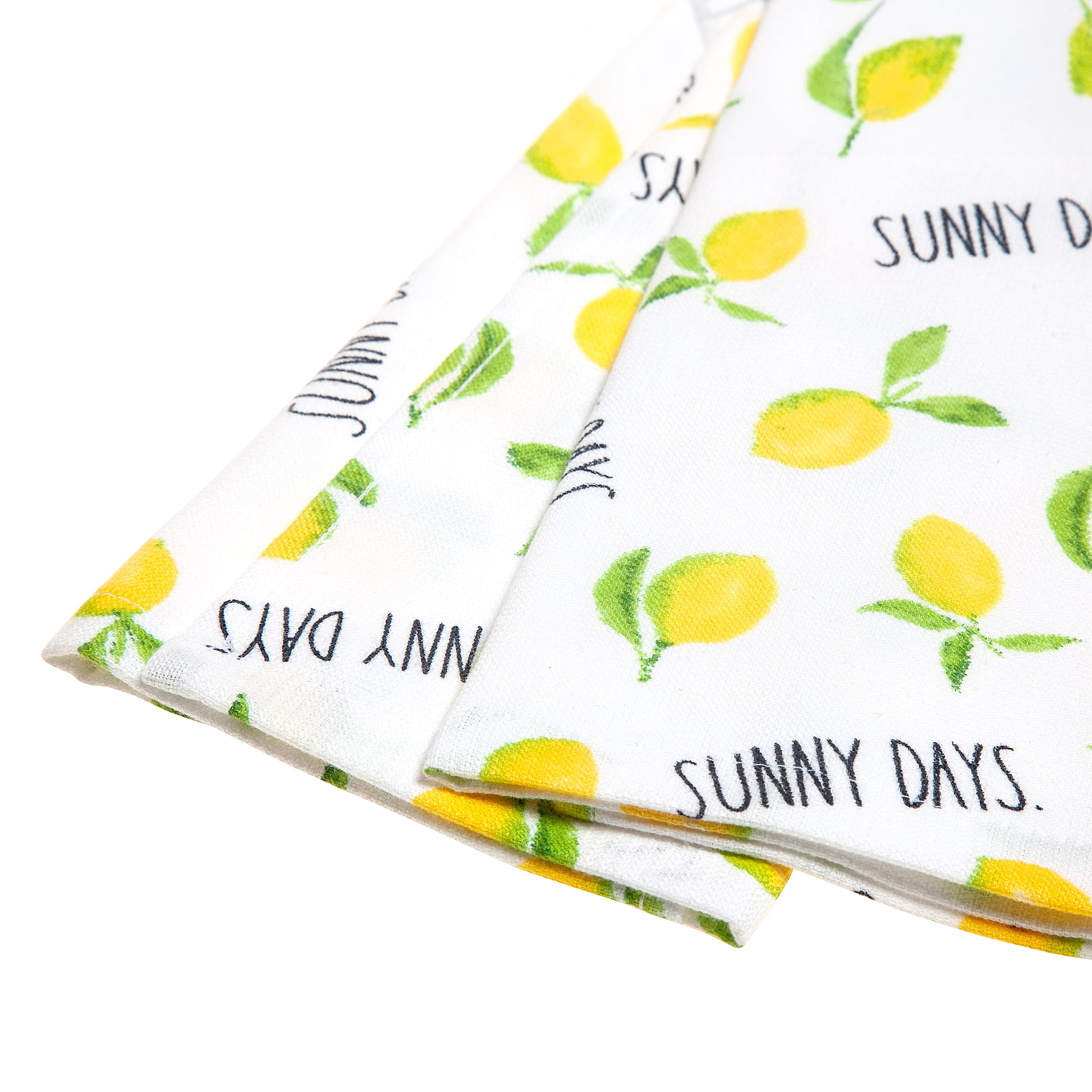 Rae Dunn Lots of Lemons Kitchen Towels Set, 3 Pack, Yellow & White