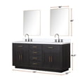 thumbnail image 3 of Abbey 72" W Black Oak Double Vanity, Quartz Top, Faucet Set and 34" Mirrors, 3 of 6