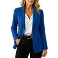 thumbnail image 2 of Daiosportswear Blazers for Women Long Sleeve Casual office Suit Lightweight Single Button Tailored Suit Jacket Blue, 2 of 7
