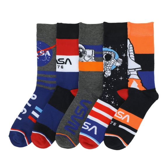 Nasa Astronauts Adult 5-Pair Casual Crew Socks