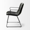 thumbnail image 3 of Mercana Sawyer II Black Faux-Leather Dining Chair with Black Iron Frame, 3 of 7