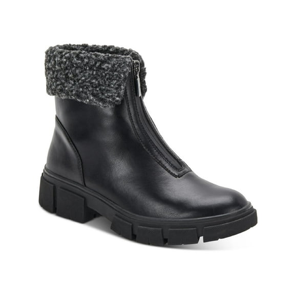 Aqua College Womens Perla Leather Lugged Sole Ankle Boots