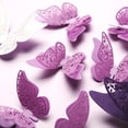 thumbnail image 3 of Adhesivos decorativos de pared Outus 120 capas 3D con forma de mariposa, color morado, 3 of 7