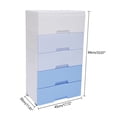 thumbnail image 4 of Wuzstar 5-Tier Plastic Storage Dresser Cabinet,Stackable Vertical Clothes Storage Tower for Hallway Bedroom(Gradient Blue), 4 of 10