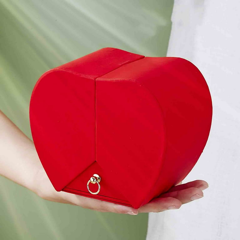 Red Leather Double Door Combination Box Display Jewelry Gift Box 1/2 Dozen - Findings Outlet
