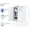 thumbnail image 5 of White Metal Cabinet,Metal Locker Storage Cabinet with Doors and Shelves,Metal Storage Cabinet,Metal Sideboard,Coffee Bar Liquor Cabinet for Kitchen,Living Room,Entryway,Home Office, 5 of 12