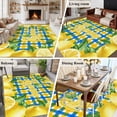 thumbnail image 5 of Yellow Lemon Area Rugs 6'x9', Washable Small Throw Rugs for Kitchen Dining room, Summer Botanical Blue Yellow Buffalo Plaid Indoor Outdoor Rug Non-Slip Low Pile Carpet Runner Reversible Floor Mats, 5 of 8