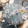 thumbnail image 3 of White Dandelion Round Fitted Table Cover Vintage Oil Painting Modern Art Waterproof Table Cloth with Elastic Edge Wipeable Tablecloth for Picnic Camping Party Fits 55"-60" Diameter, 3 of 8
