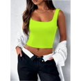 thumbnail image 3 of Women’s Sleeveless Crop Tops Square Neck Workout Fitness Basic Cropped Tank Top, 3 of 4