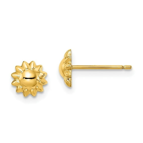 Auriga Fine Jewelry 14K Yellow Gold Sunflower Stud Earrings for Women