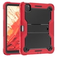 thumbnail image 2 of Case for iPad Pro 11 Inch 5th Generation 2024, Heavy Duty Shockproof Rugged Case with Pencil Holder & Built-in Stand for iPad Pro 11 Inch 2024 Protective Cover for Kids Girls Boys, Red, 2 of 8