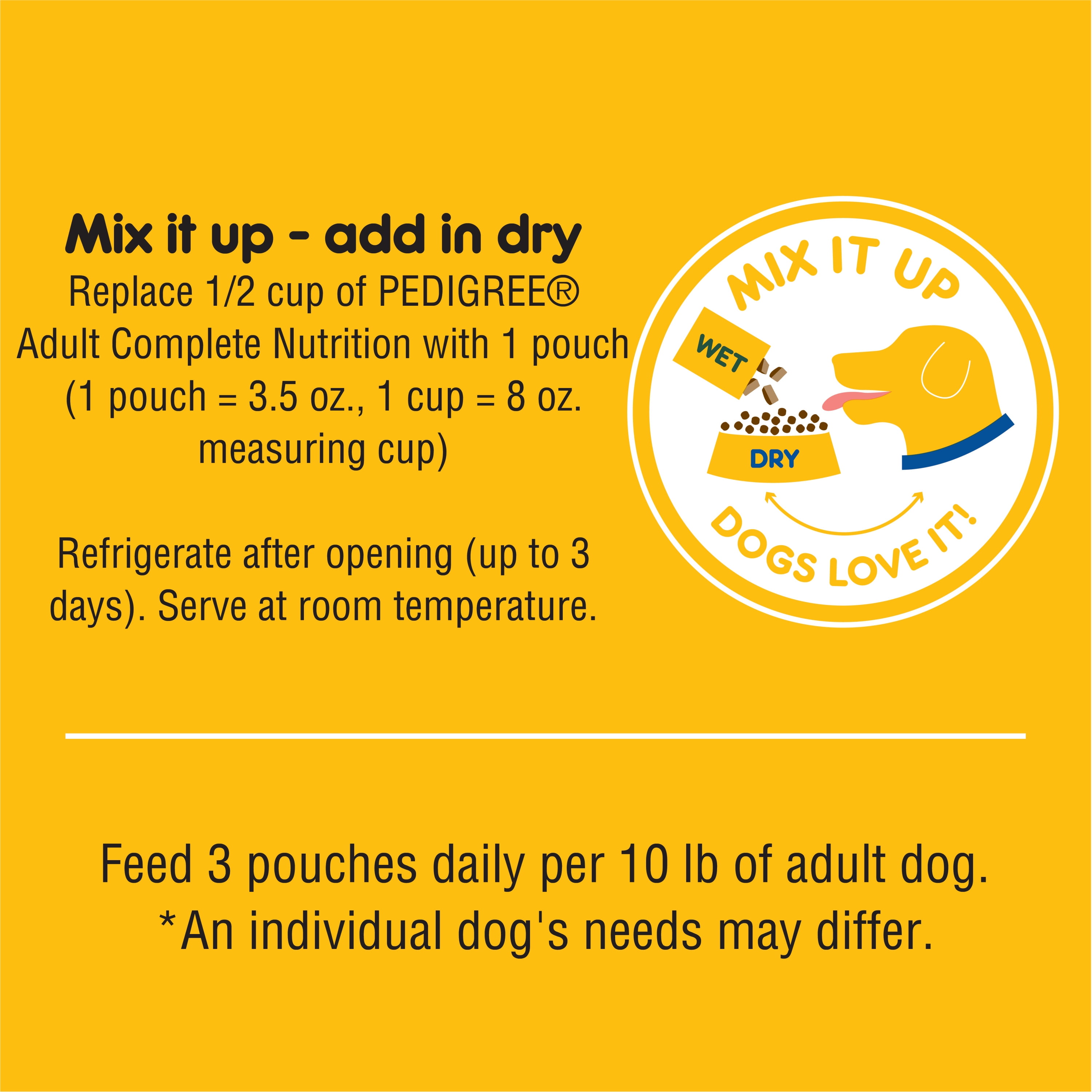 Pedigree calories per cup deals