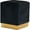 Black and Gold, variant on Meridian Furniture Jax Contemporary Velvet Ottoman/Stool in Black