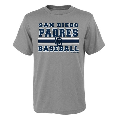 MLB San Diego PADRES TEE Short Sleeve Boys OPP 90% Cotton 10% Polyester Gray Team Tee (Best Crab Legs In San Diego)