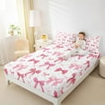 thumbnail image 4 of jejeloiu Kawaii Dot Bowknot Bed Sheets,Cartoon Bow King Sheets,Pink Bow Bowtie Sheet Set For Children,Breathable Home Decor,4-Piece, 4 of 7