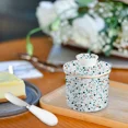 thumbnail image 3 of J.west Ceramic Butter Dish, Modern Boho Terrazzo Farmhouse Butter Crock for Counter with Water Line for Spreadable Butter,Porcelain French Butter Keeper with Lid Bell Shaped Light Blue, 3 of 4