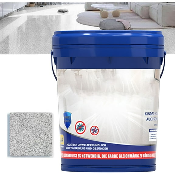 AUHomi Louis Forest Epoxy Floor Paint, High-Gloss Marble Finish, Waterproof, Water-Based Epoxy Coating for Concrete and Garage Floors, Suitable for Both Interior and Exterior Applications (White)