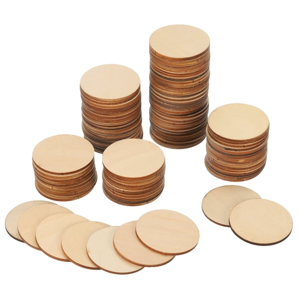 Uxcell 2 pulgadas rodajas de madera en blanco sin terminar para manualidades de arte DIY decoración 100 paquetes
