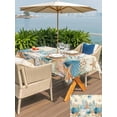 thumbnail image 4 of Outdoor Tablecloth with Umbrella Hole and Zipper, Teal Blue Coastal Rectangle Table Cloth 60x84 Inch Waterproof Tablecloth, Summer Beach Starfish Shell Coral Nautical Retro Picnic Table Cover, 4 of 7