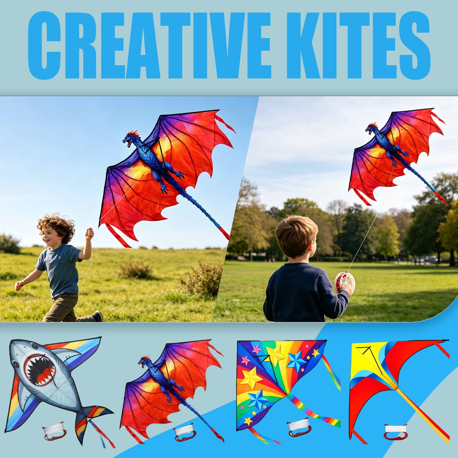 Large Outdoor Kite for Adults and Family Fun, Easy to Fly Colorful Beach Flyer, Perfect for Outdoor Games and Activities, C