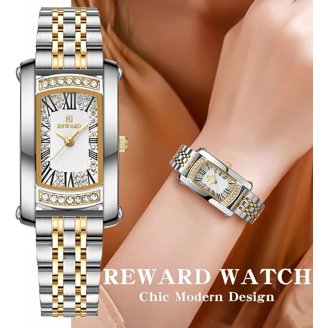Brand new stainless women watch- HUGE SALE Amazon.com: Ladies Large Number Face Stretch Band Watch Gold  main image 3